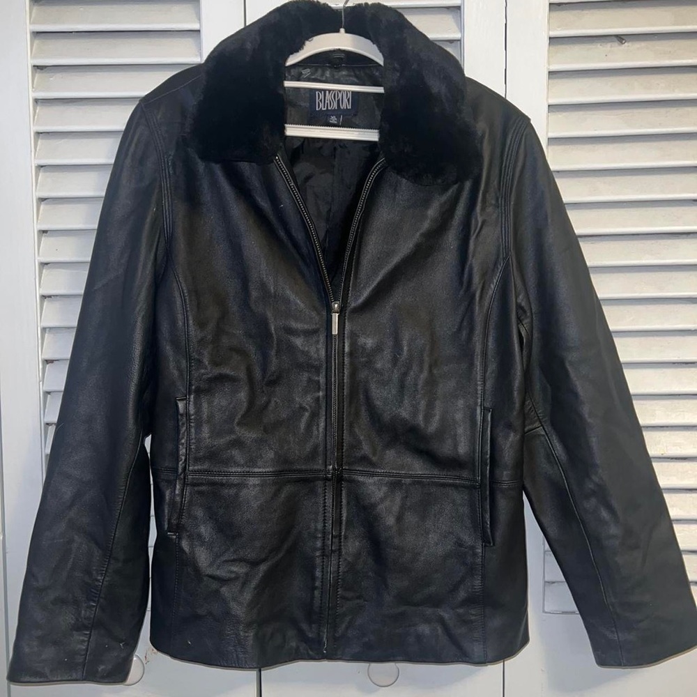 Vintage Blassport Black Leather Coat